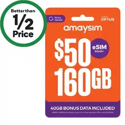 Woolworths amaysim $50 Starter Pack offer