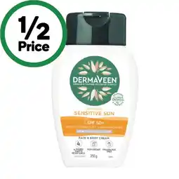 Woolworths DermaVeen SPF 50+ Sensitive Sun Sunscreen 250g offer