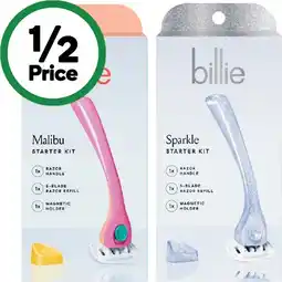 Woolworths Billie Malibu or Sparkle Razor Blade Starter Kit offer