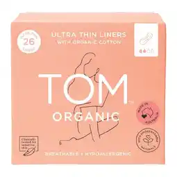 Woolworths TOM Organic Ultra Thin Liners Pk 26 offer