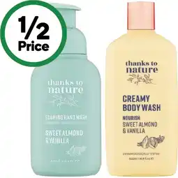 Woolworths Thanks To Nature Hand Wash or Body Wash 500ml offer