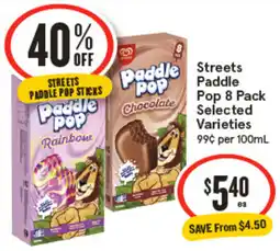 IGA Streets Paddle Pop Selected Varieties offer