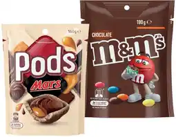 IGA M&M’s 130‑180g, Pods 160g or Maltesers 120‑140g Share Pack Selected Varieties offer