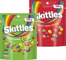 IGA Skittles Fun Size Pack 120‑200g Selected Varieties offer