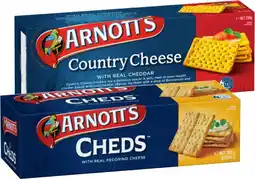 IGA Arnott’s Country Cheese, Cheds or Sesame Wheat Crackers 250g offer