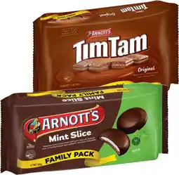IGA Arnott’s Tim Tam Original or Mint Slice Family Pack 365g offer