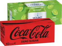 IGA Coca‑Cola, Sprite or Mount Franklin Lightly Sparkling Water 10x375mL Selected Varieties offer