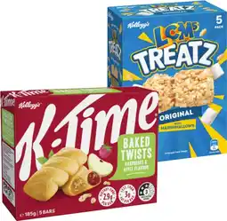 IGA Kellogg’s K‑Time Baked Twists or LCMs Treatz 5 Pack Selected Varieties offer