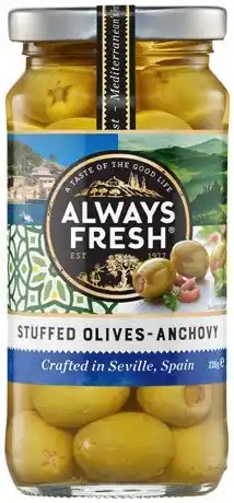 IGA Always Fresh Olives Stuffed with Anchovy 235g offer