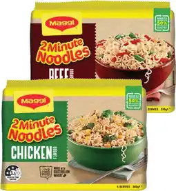 IGA Maggi 2 Minute Noodles or Fusian Mi Goreng Noodles 5 Pack Selected Varieties offer