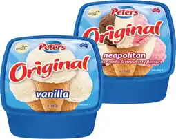 IGA Peters Original Ice Cream 4 Litre Selected Varieties offer