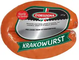 IGA D’Orsogna Krakowurst 375g offer