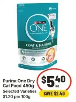 IGA Purina One Dry Cat Food Selected Varieties offer