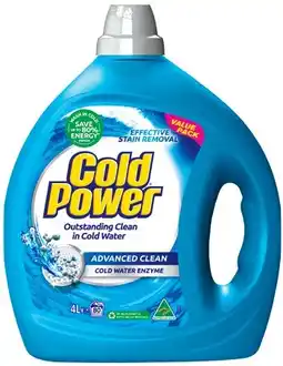 IGA Cold Power Laundry Liquid 4 Litre Selected Varieties offer