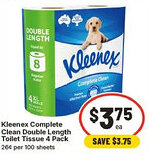 IGA Kleenex Complete Clean Double Length Toilet Tissue offer