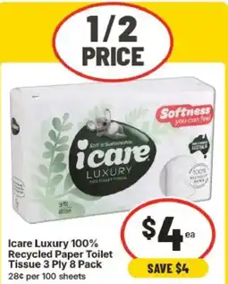 IGA Icare Luxury 100% Recycled Paper Toilet Tissue 3 Ply offer