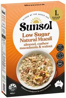 IGA Sunsol Natural Muesli 500g Selected Varieties offer