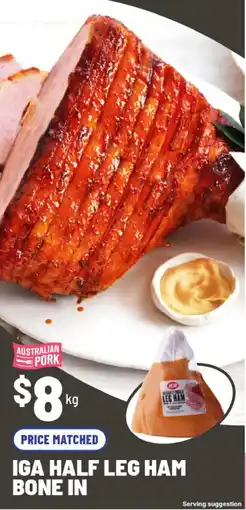 IGA Iga half leg ham bone in offer
