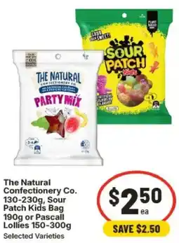 IGA The Natural Confectionery Co. , Sour Patch Kids Bag or Pascall Lollies Selected Varieties offer