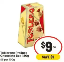 IGA Toblerone Pralines Chocolate Box offer