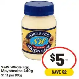 IGA S&W Whole Egg Mayonnaise offer