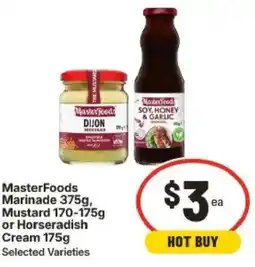 IGA MasterFoods Marinade, Mustard or Horseradish Cream Selected Varieties offer