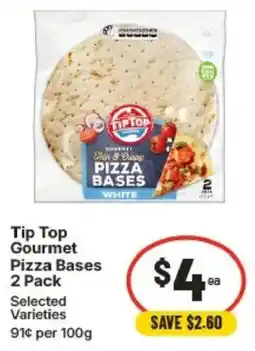 IGA Tip Top Gourmet Pizza Bases Selected Varieties offer