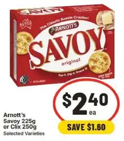 IGA Arnott's Savoy or Clix Selected Varieties offer