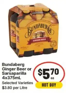 IGA Bundaberg Ginger Beer or Sarsaparilla offer