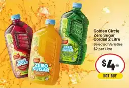 IGA Golden Circle Zero Sugar Cordial offer
