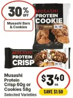 IGA Musashi Protein Crisp or Cookies Selected Varieties offer