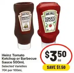 IGA Heinz Tomato Ketchup or Barbecue Sauce offer