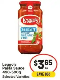 IGA Leggo's Pasta Sauce Selected Varieties offer