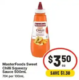 IGA MasterFoods Sweet Chilli Squeezy Sauce offer
