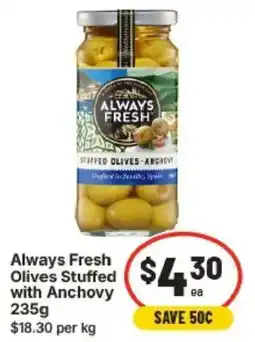 IGA Always Fresh Olives Stuffed with Anchovy offer
