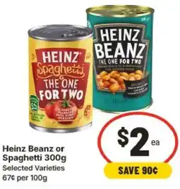 IGA Heinz Beanz or Spaghetti Selected Varieties offer