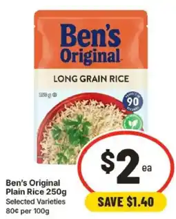 IGA Ben's Original Plain Rice Selected Varieties offer