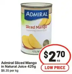 IGA Admiral Sliced Mango in Natural Juice offer