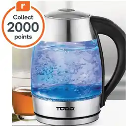 Woolworths TODO Glass Cordless Electric Kettle Stainless Steel 1.7L offer