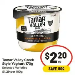 IGA Tamar Valley Greek Style Yoghurt Selected Varieties offer