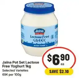 IGA Jalna Pot Set Lactose Free Yoghurt Selected Varieties offer