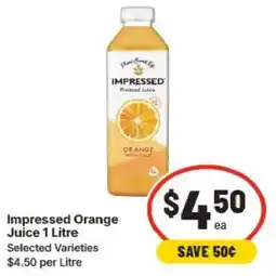 IGA Impressed Orange Juice Selected Varieties offer