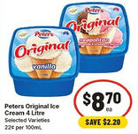 IGA Peters Original Ice Cream Selected Varieties offer