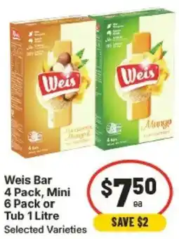 IGA Weis Bar, Mini or Tub Selected Varieties offer