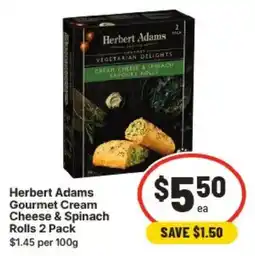 IGA Herbert Adams Gourmet Cream Cheese & Spinach Rolls offer