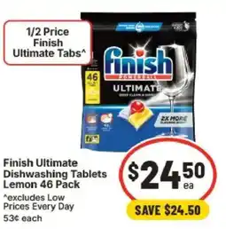IGA Finish Ultimate Dishwashing Tablets Lemon offer