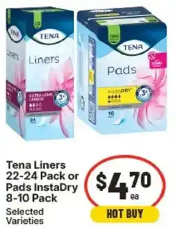 IGA Tena Liners or Pads Instabry offer
