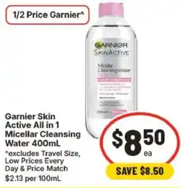 IGA Garnier Skin Active All in 1 Micellar Cleansing Water offer