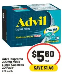 IGA Advil Ibuprofen 200mg Minis Liquid Capsules offer