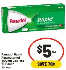 IGA Panadol Rapid Paracetamol 500mg Caplets offer